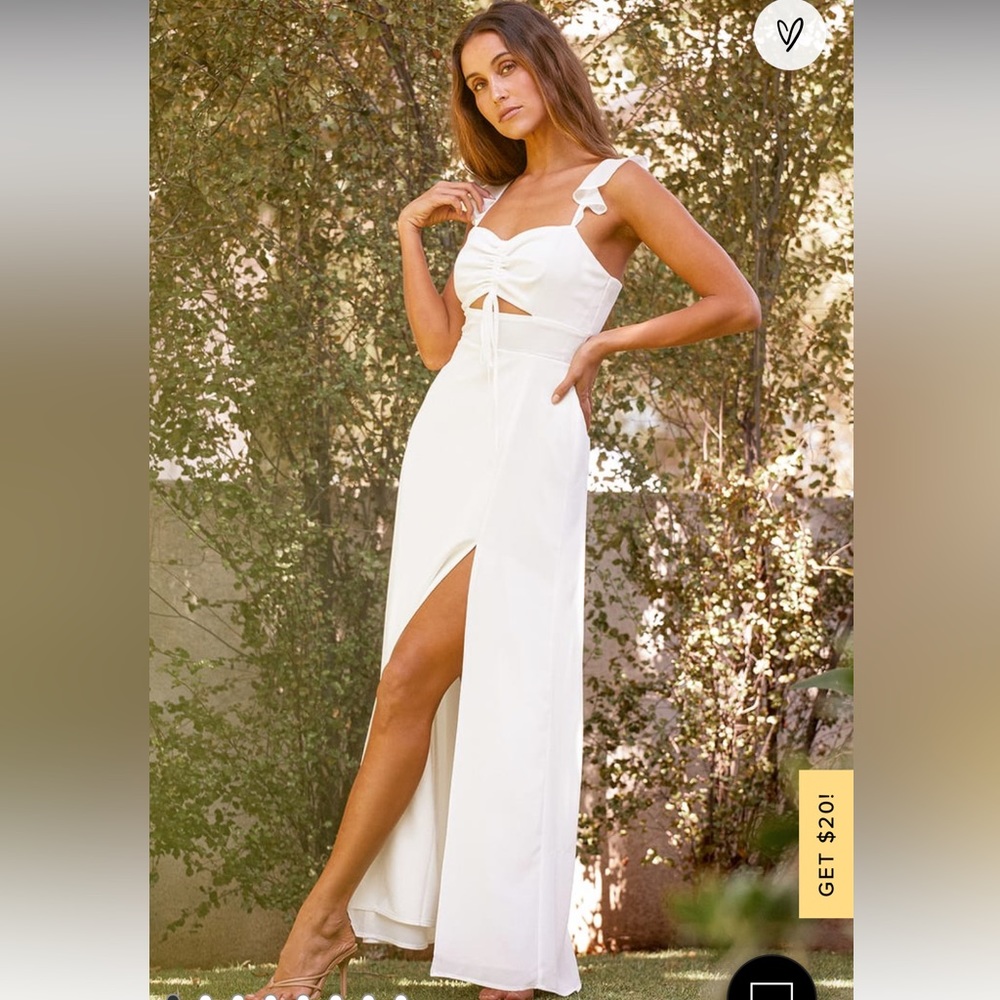 Lulu's The Way To Love White Ruffled Maxi